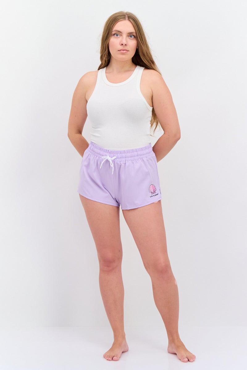 Life is Good Women Brand Logo Swim Shorts, Lavender - Image 4