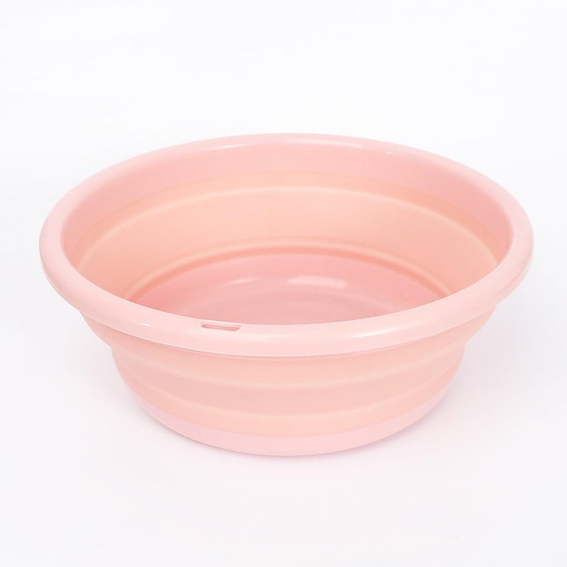 Potency Collapsible Medium Round Washing Up Bowl Basin Multipurpose Outdoor Travel Basin Folding Portable Silicone Bowl Tub for Kitchen Camping Caravans Water Carrier Medium Pink - Image 1
