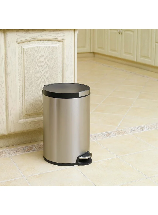 DANUBE HOME EKO 20L Artistic Step Bin – Stainless Steel Pedal Trash Can with Soft Close Lid for Kitchen, Office, Bathroom – Sleek Hygienic Waste Bin Modern Design