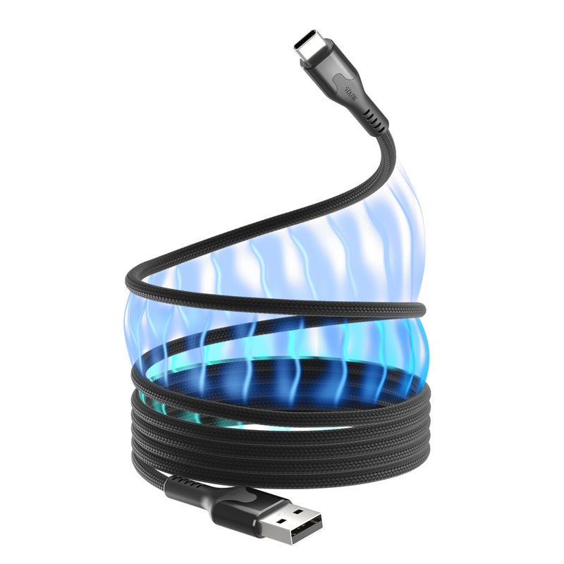 Statik MagStack USB to USB C Cable, Clutter-Free Magnetic Charging Cable, A to Type C Charger Fast Charging Phone Charger Cord, Compatible with iPhone 16 Pro Max, 15, Galaxy S24, 27W 6FT/2M - Image 1