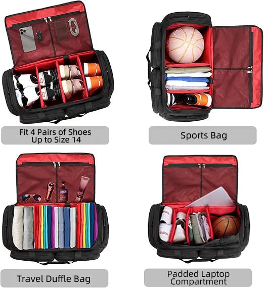 Gatycallaty Sneaker Bag Travel Shoes Duffel Bags Men Women Gym Sports Luggage Duffle Carrying Case Bag with Divider Adjustable Compartment Portable Soccer Athletic Shoes Carrier Heavy Duty Traveling Accessories - Image 2