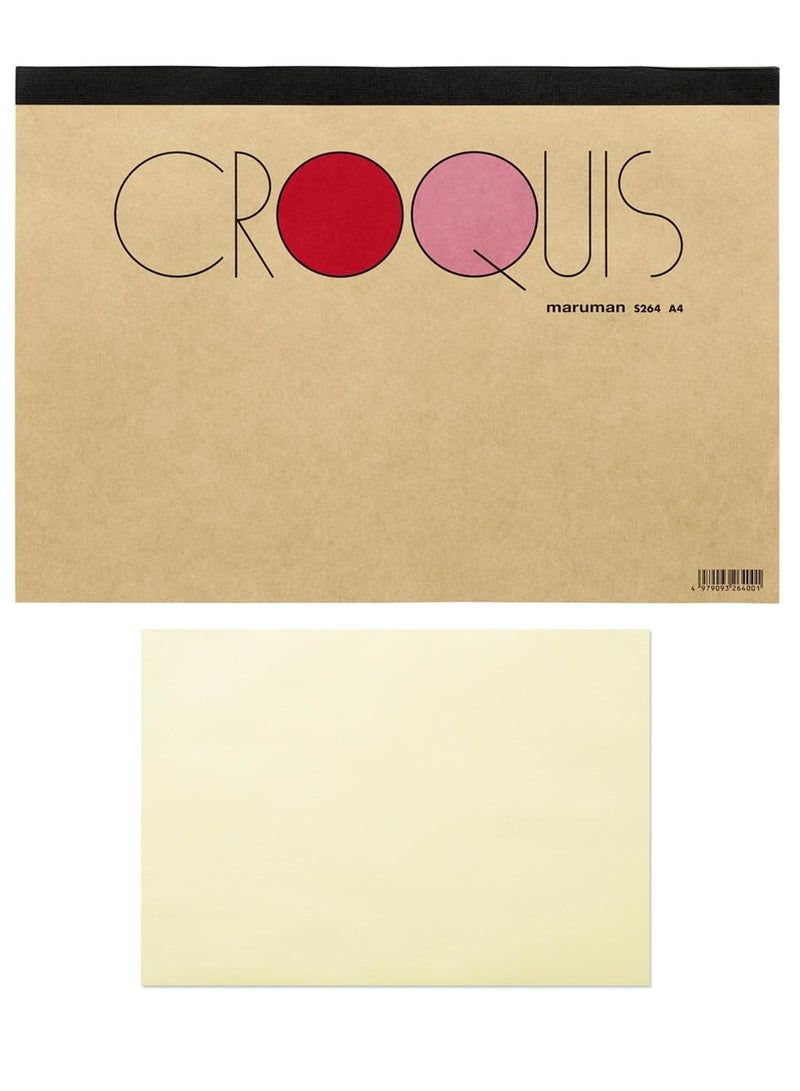 Maruman A4 Size Croquis Sketch Pad With Cream Crocky Paper 60 Sheets - Image 1