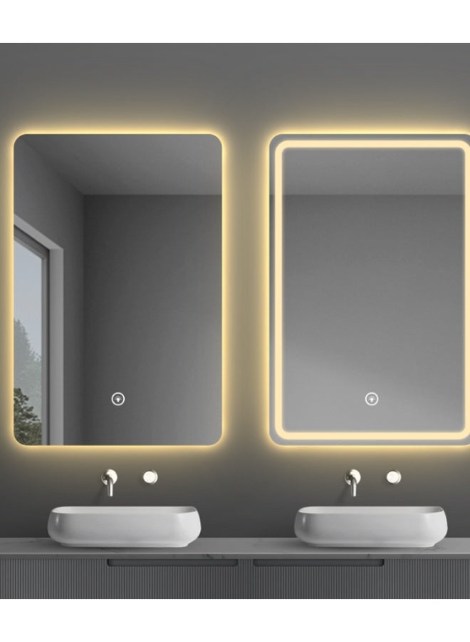 Sumkyle Smart LED Bathroom Mirror, Wall-Mounted Touch Control Vanity Mirror with Anti-Fog, 3 Color Dimmable Light for Home Bathroom - Image 1