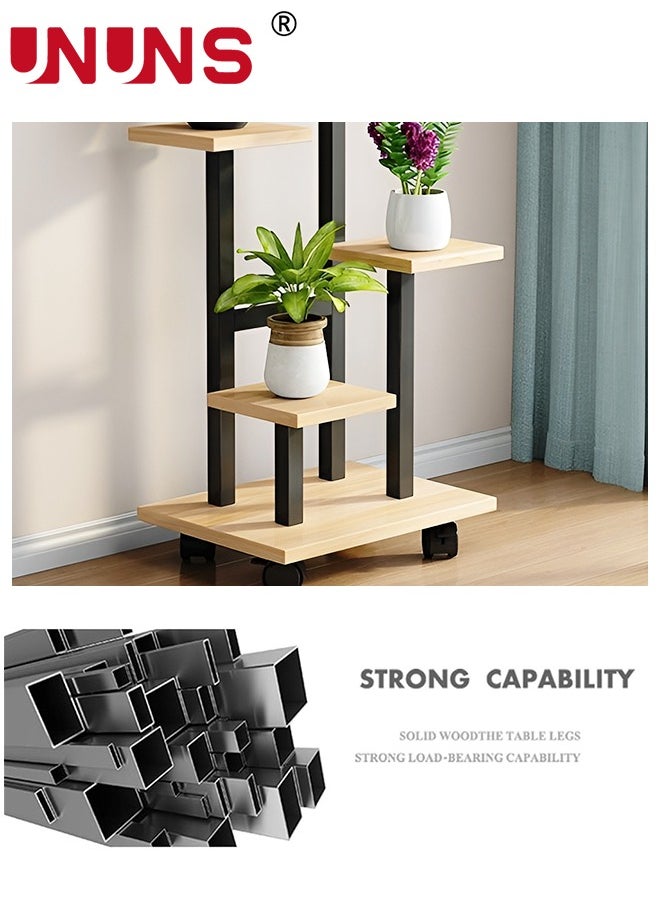 5 Tier Plant Stand With 4 Wheels,Metal Wood Tall Plant Stands For Indoor Plants Multiple,Corner Tiered Flower Plants Shelf Stand For Living Room Bedroom - pzsku/Z3A91F958772208860A20Z/45/_/1733746605/f0e9c881-7867-453d-bb8d-903a37eb7ea1