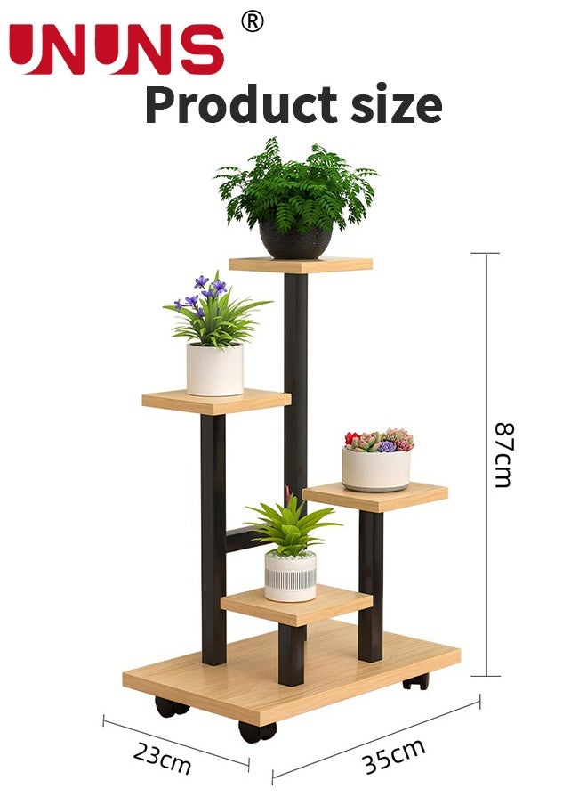 5 Tier Plant Stand With 4 Wheels,Metal Wood Tall Plant Stands For Indoor Plants Multiple,Corner Tiered Flower Plants Shelf Stand For Living Room Bedroom - pzsku/Z3A91F958772208860A20Z/45/_/1733746627/1e04f9d1-f8bf-4b6f-af65-159d99aab33e