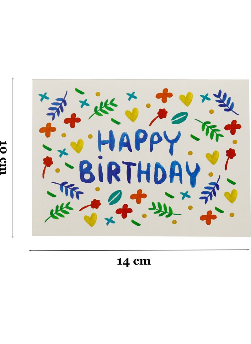 Repro Design 10X14 cm Birthday Greeting Card 10 Pieces Model-7  - Image 2