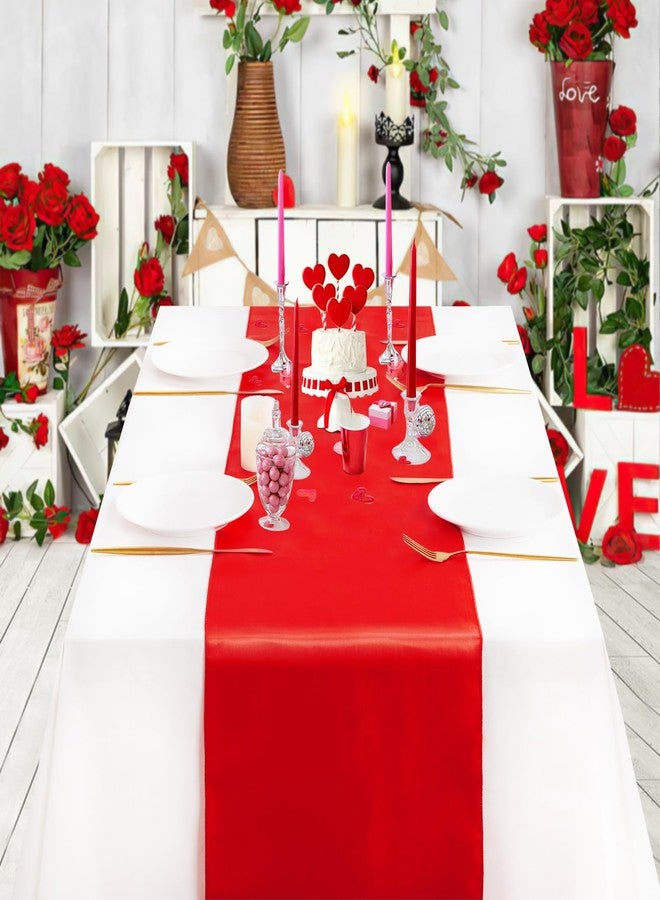 LuoluoHouse 5 Pack Red Table Runner 12 x 108 inches Long Silk and Smooth Fabric Satin Table Runners for Party Wedding Party Banquet Decoration - Image 5