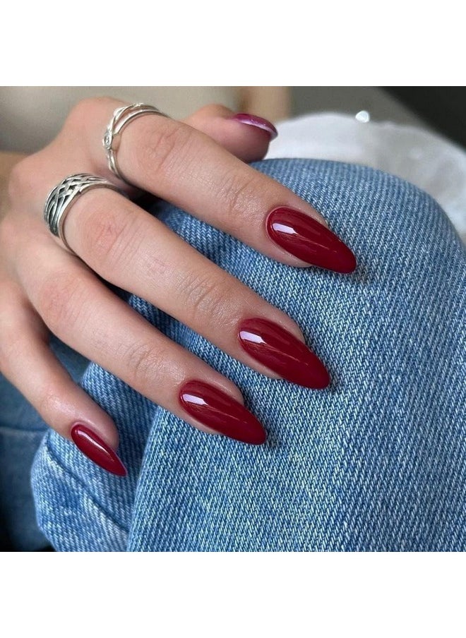 كلوس بيوتي أظافر صناعية لامعة بلون الكرز من KLOSS BEAUTY، أظافر صناعية قابلة لإعادة الاستخدام، مجموعة من 22 ظفرًا صناعيًا، وصلات أظافر بمقاسات عالمية للنساء، أظافر صناعية طويلة الأمد مع غراء/أظافر عيد الميلاد (لمسة نهائية لامعة)  - Image 1