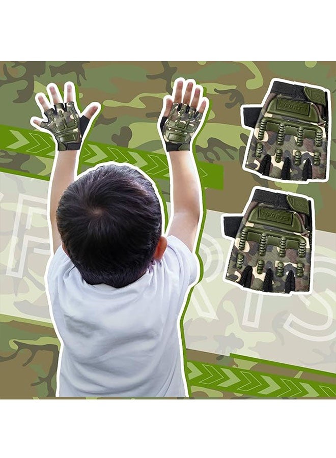 Happy D Children's half-finger cycling gloves, non-slip and fingerless, breathable and adjustable, suitable as a cycling exercise gift for boys and girls aged 4-8 - Image 3