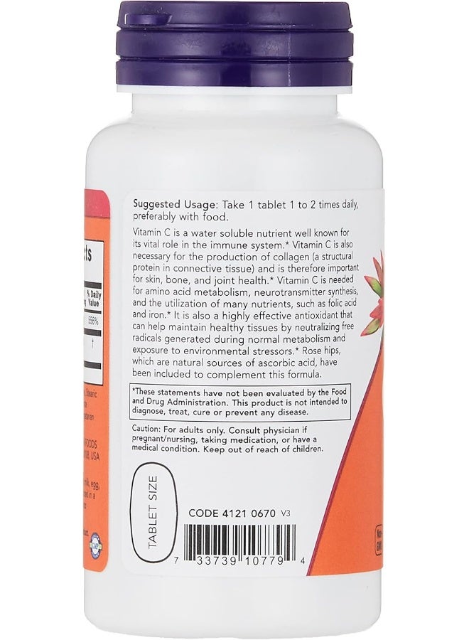 Now Foods C-500 Antioxidant Protection With Rose Hips - 100 Tablets - Image 2
