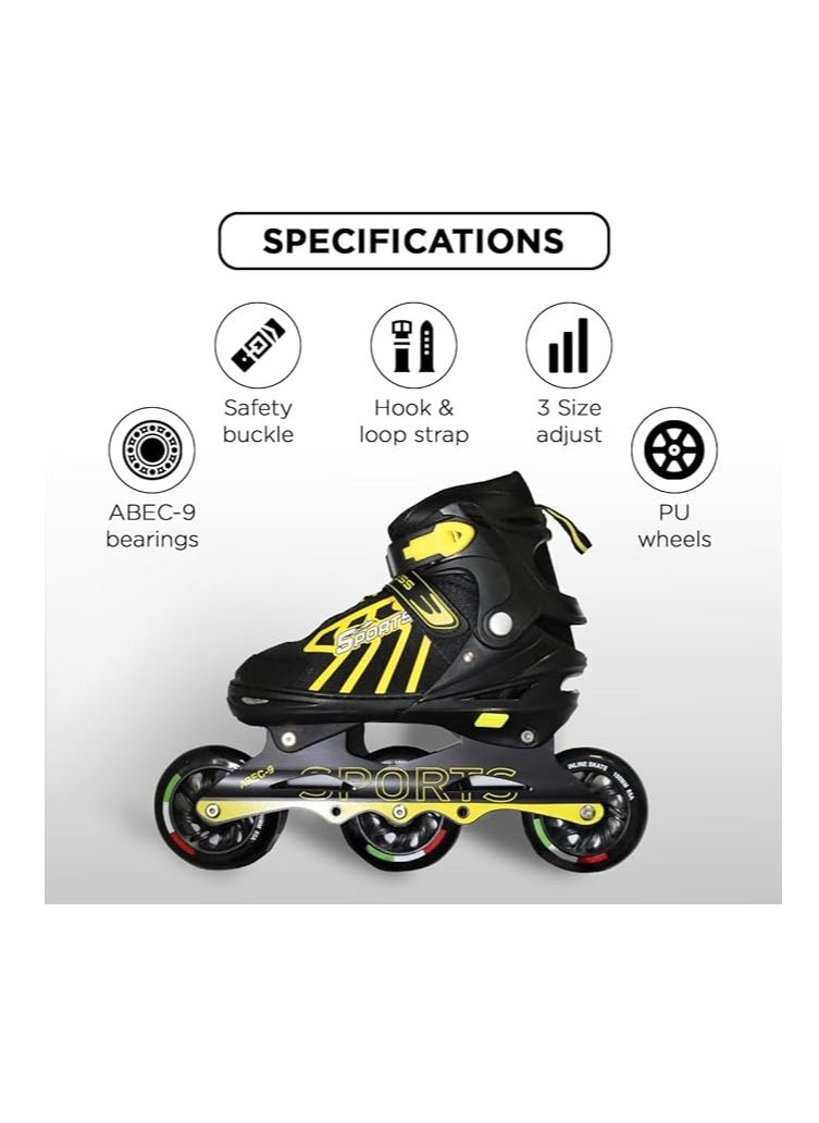 ENDLESS  - EL1031 Inline Adjustable Skates Large Size 39 EUR (UK 5.5) - 43 EUR (UK 9) for 12 Years and Above |Aluminium Chassis and 100 mm PU Three Wheels | With ABEC 9 Bearings | In - Outdoor - Image 1