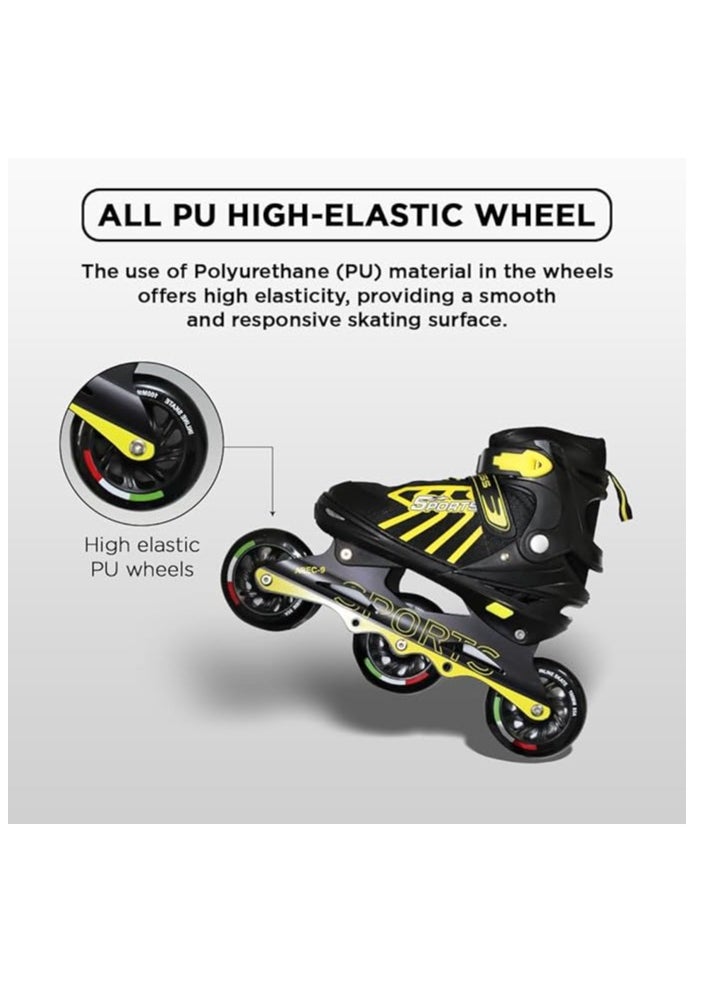ENDLESS  - EL1031 Inline Adjustable Skates Large Size 39 EUR (UK 5.5) - 43 EUR (UK 9) for 12 Years and Above |Aluminium Chassis and 100 mm PU Three Wheels | With ABEC 9 Bearings | In - Outdoor - Image 1