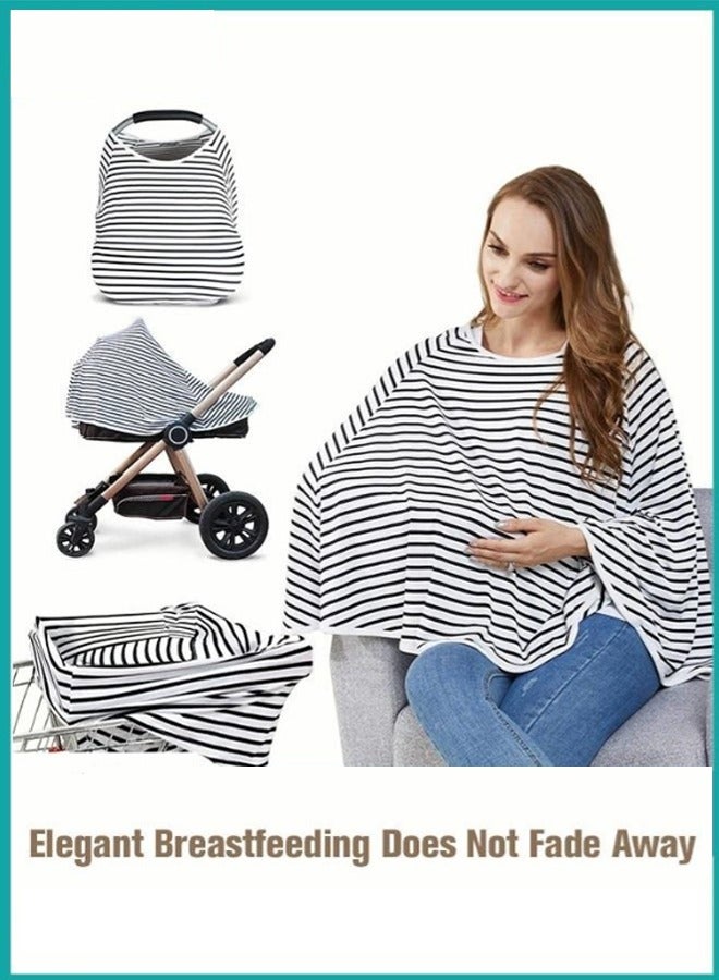 Multi-Functional 8-in-1 Baby Nursing Cover - 360° Privacy for Breastfeeding, Soft & Breathable Poncho for Car Seat & Shopping Cart, Washer & Dryer Safe - Image 1