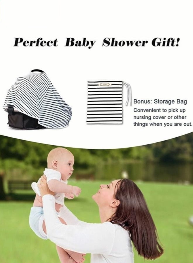 Multi-Functional 8-in-1 Baby Nursing Cover - 360° Privacy for Breastfeeding, Soft & Breathable Poncho for Car Seat & Shopping Cart, Washer & Dryer Safe - Image 5