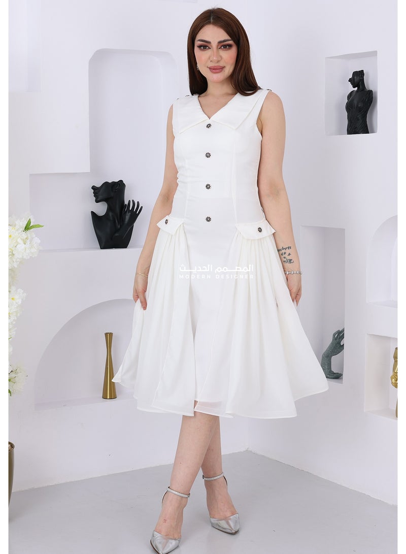Modern Design A soft, short dress with a luxurious design that suits your special occasions. An elegant and luxurious design that suits special occasions and gatherings. - Image 1