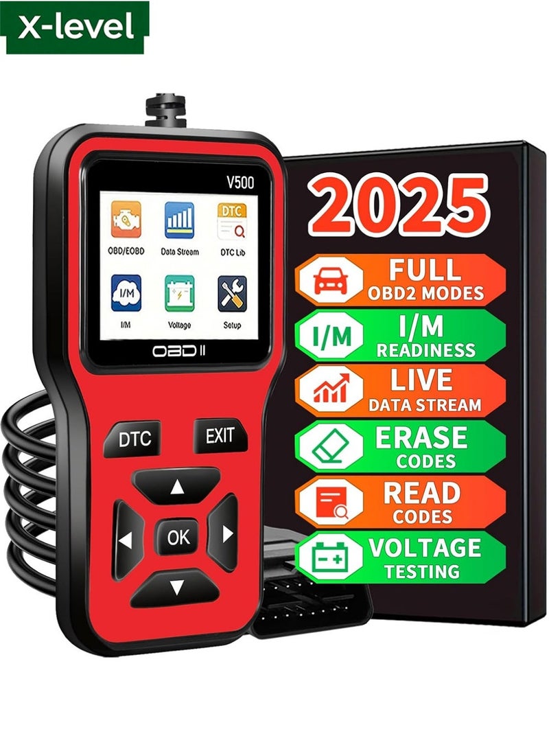 X-level OBD2 Scanner Diagnostic Tool - Check Engine Light Code Scanner Tool with Reset, DTC, Data Stream, I/M Readiness, Car & Truck Scan Tool for All Vehicles Lighting Electrical - Image 1