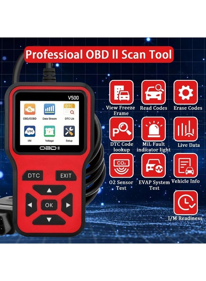 X-level OBD2 Scanner Diagnostic Tool - Check Engine Light Code Scanner Tool with Reset, DTC, Data Stream, I/M Readiness, Car & Truck Scan Tool for All Vehicles Lighting Electrical - Image 2
