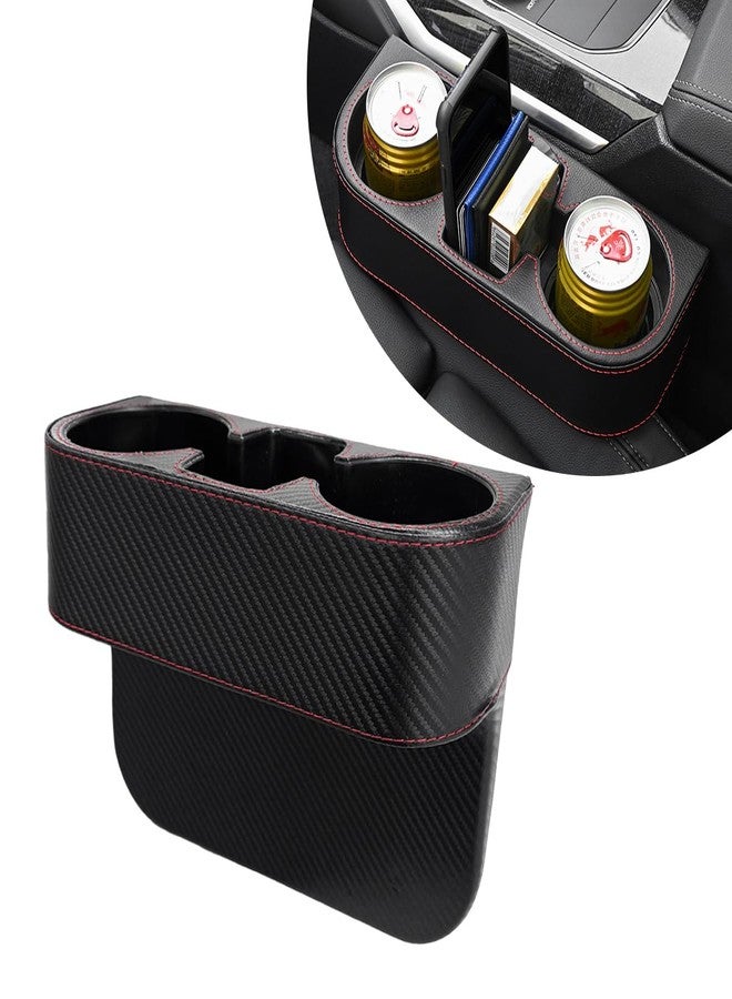 DXNQ Car Cup Holder Gap Filler Organizer, Multifunctional Auto Front Console Gap Filler with Extra Cup Holder Storage Box for Car Truck SUV, Black - Image 1