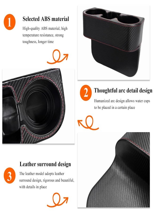 DXNQ Car Cup Holder Gap Filler Organizer, Multifunctional Auto Front Console Gap Filler with Extra Cup Holder Storage Box for Car Truck SUV, Black - Image 3