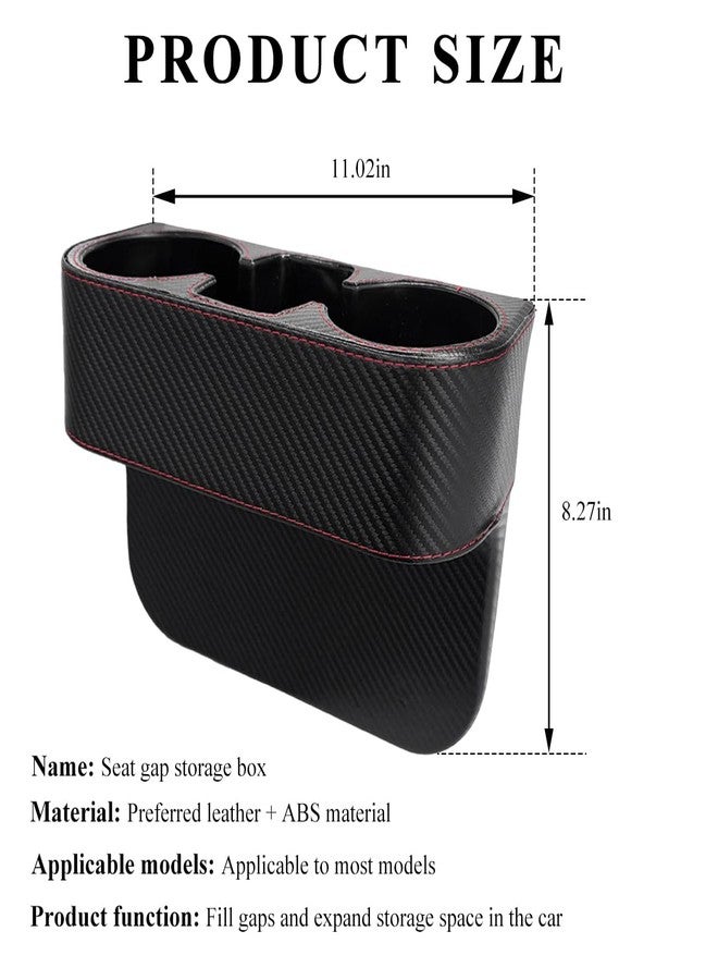 DXNQ Car Cup Holder Gap Filler Organizer, Multifunctional Auto Front Console Gap Filler with Extra Cup Holder Storage Box for Car Truck SUV, Black - Image 2