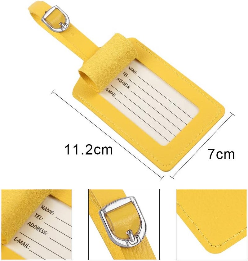 Vigorport Leather Personalized Suitcase Tag Set Luggage Id Tags Labels Travel Accessories - Set of 4 - Image 5