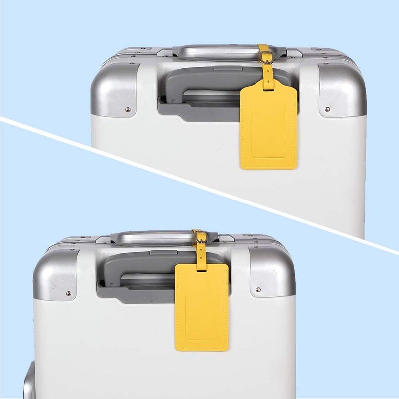 Vigorport Leather Personalized Suitcase Tag Set Luggage Id Tags Labels Travel Accessories - Set of 4 - Image 3