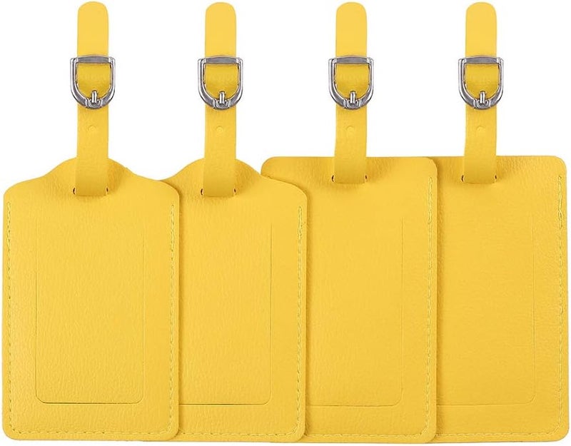 Vigorport Leather Personalized Suitcase Tag Set Luggage Id Tags Labels Travel Accessories - Set of 4 - Image 1