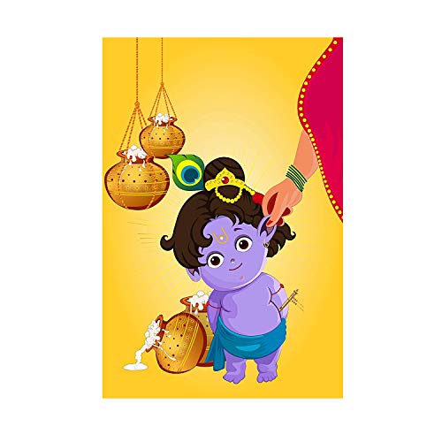 PAPER PLANE DESIGN Paper Baby Krishna Poster for Pregnant Women (12 x 18 Inch, Multicolour) - Image 1
