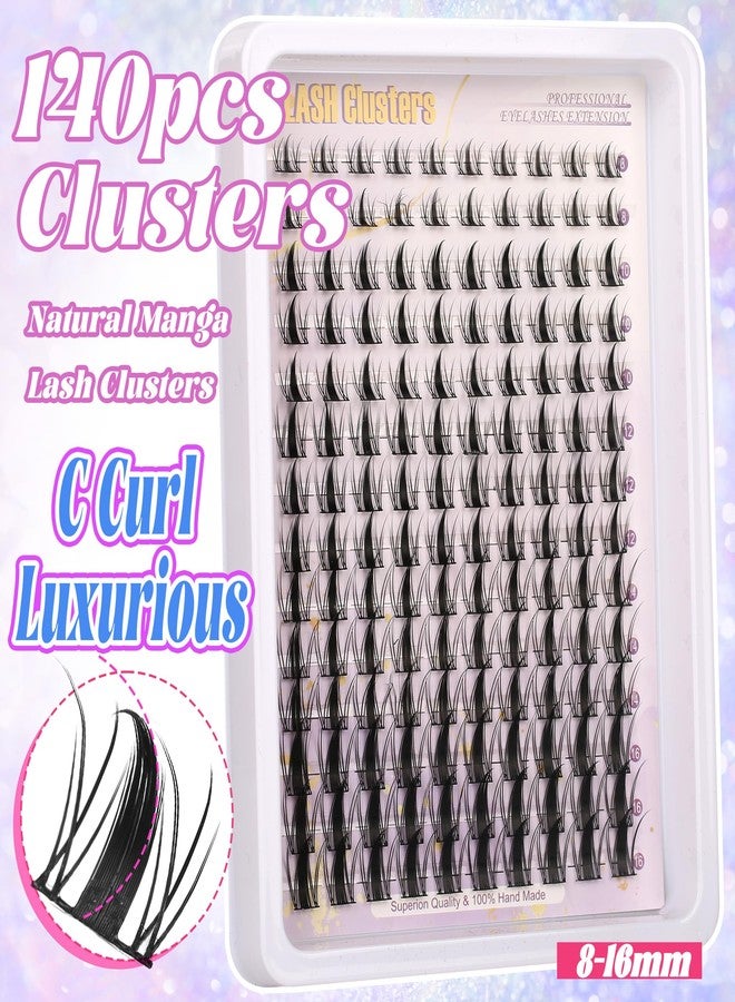 Himirell Clear Lash Clusters Manga Eyelash Clusters Anime Cluster Eyelash Extensions Clusters Lashes Natural Look Eyelashes Fairy Lash Clusters Manga Individual Lashes (8-16) mm - Image 3