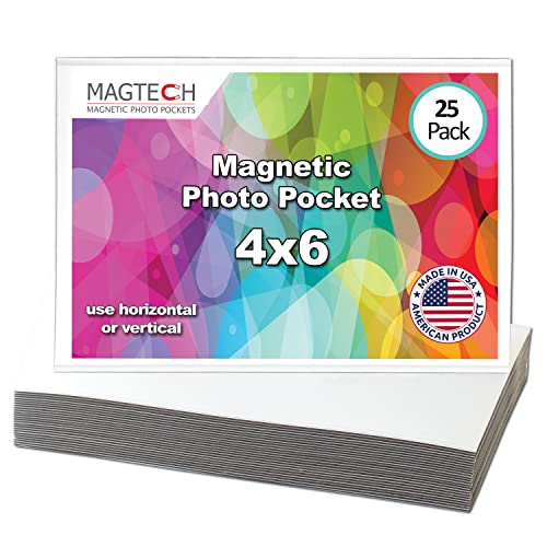 Magtech Magnetic Photo Pocket Picture Frame, White, Holds 4 x 6 Inches Photos, 25 Pack, Made in the USA (14625) - Image 2