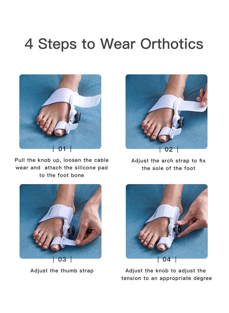 Captaintech 1 Pcs Orthopedic Bunion Toe Straightener, Adjustable Bunion Splint with Silicone Inner Pad for Bunion Relief - Image 3