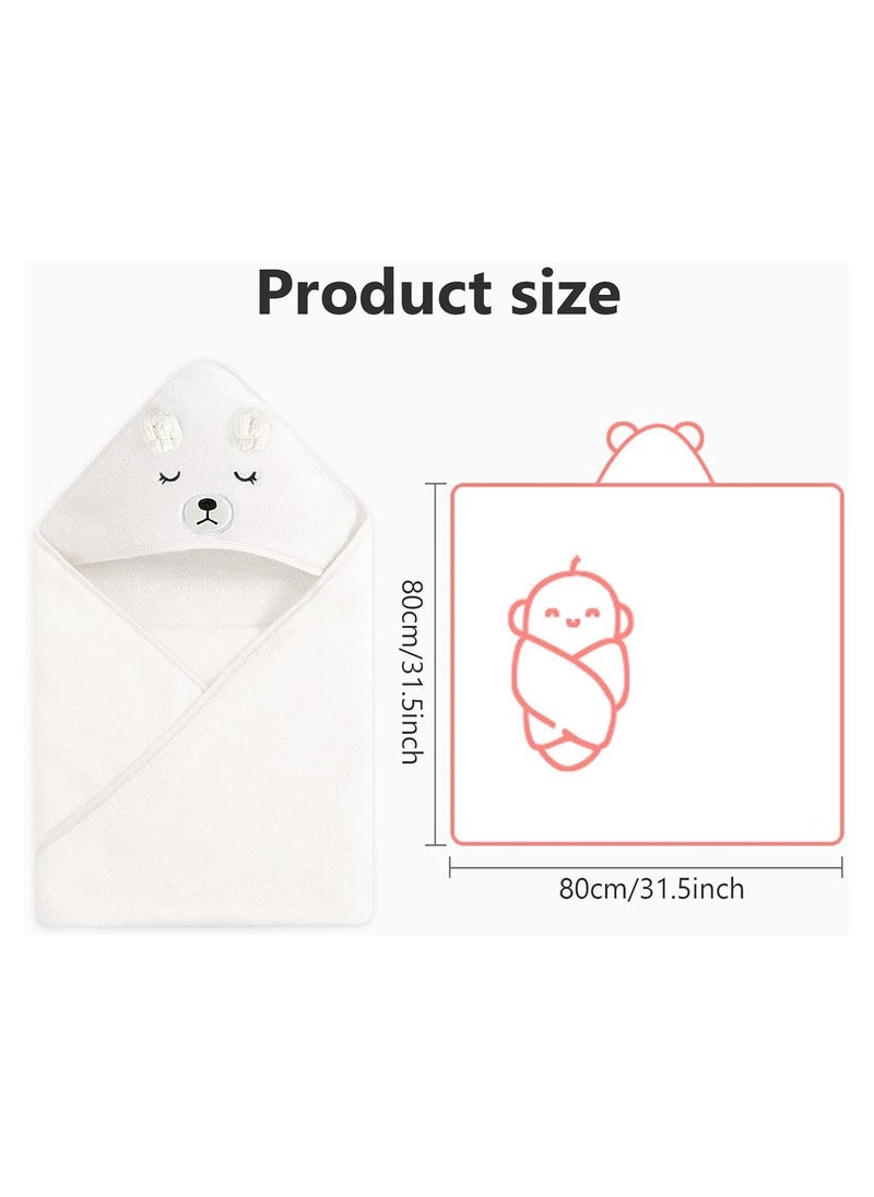 ATRJSZ - Tazweeq Baby Bath Blanket, Hooded Baby Towel, 80x80cm Large Baby Bath Towel, Absorbent Soft Baby Bath Blanket, Cute Cartoon Animal Baby Towel for Boy Girl Baby (Blue) - Image 1