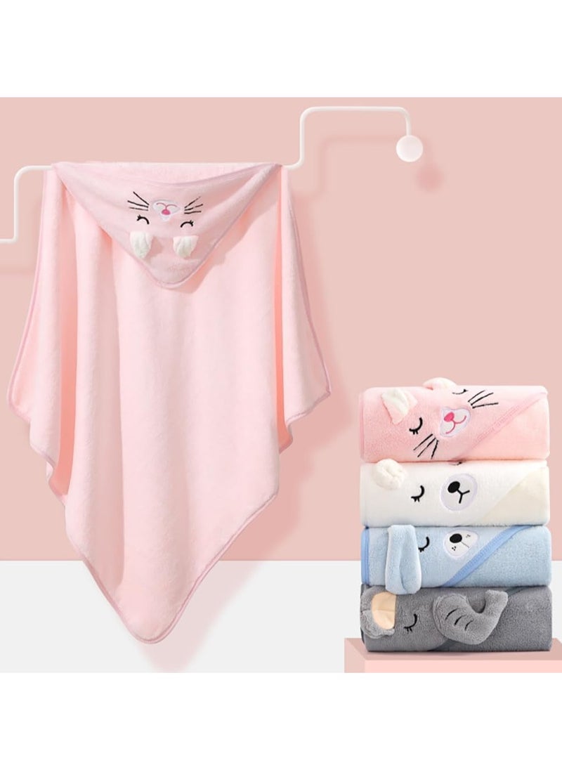 ATRJSZ - Tazweeq Baby Bath Blanket, Hooded Baby Towel, 80x80cm Large Baby Bath Towel, Absorbent Soft Baby Bath Blanket, Cute Cartoon Animal Baby Towel for Boy Girl Baby (Blue) - Image 1