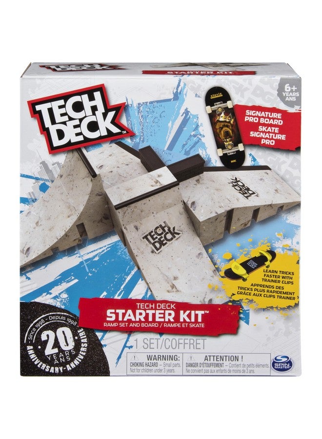 TECH DECK Starter Kit, Customizable Ramp Set with Exclusive Pro Fingerboard and Trainer Clips, Kids Toys for Boys and Girls Ages 6 and up - Image 1