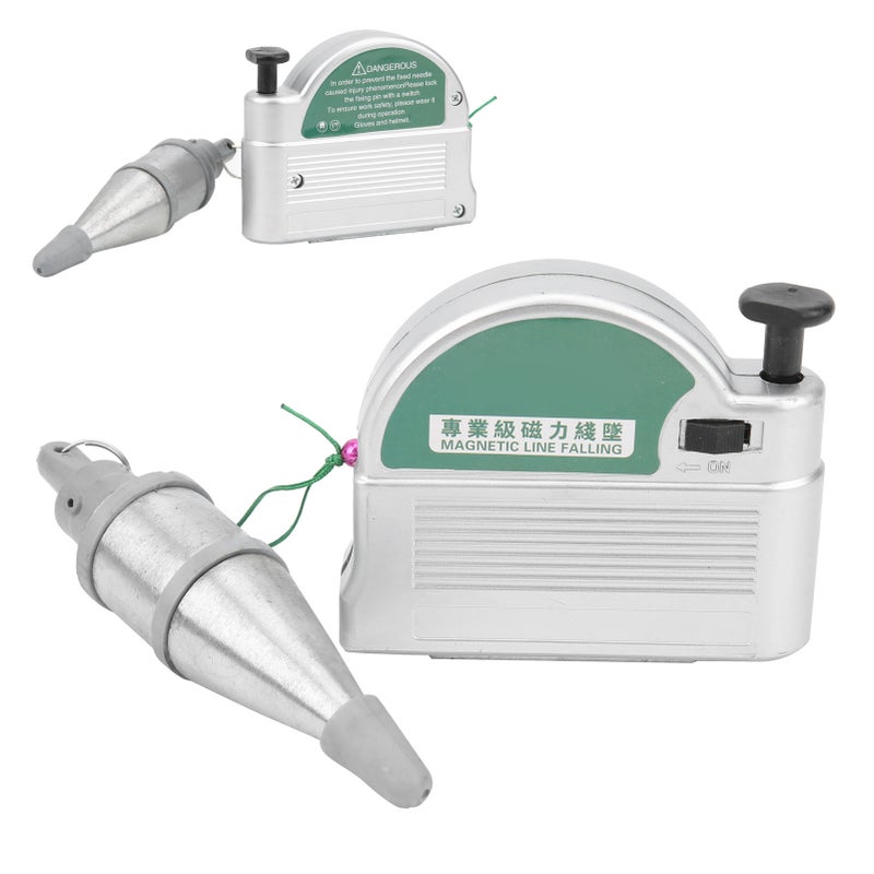 Magnetic Wire Hammer Line Drop Silver Alloy Steel Vertical Measurement Tool 6 Meters - Image 1