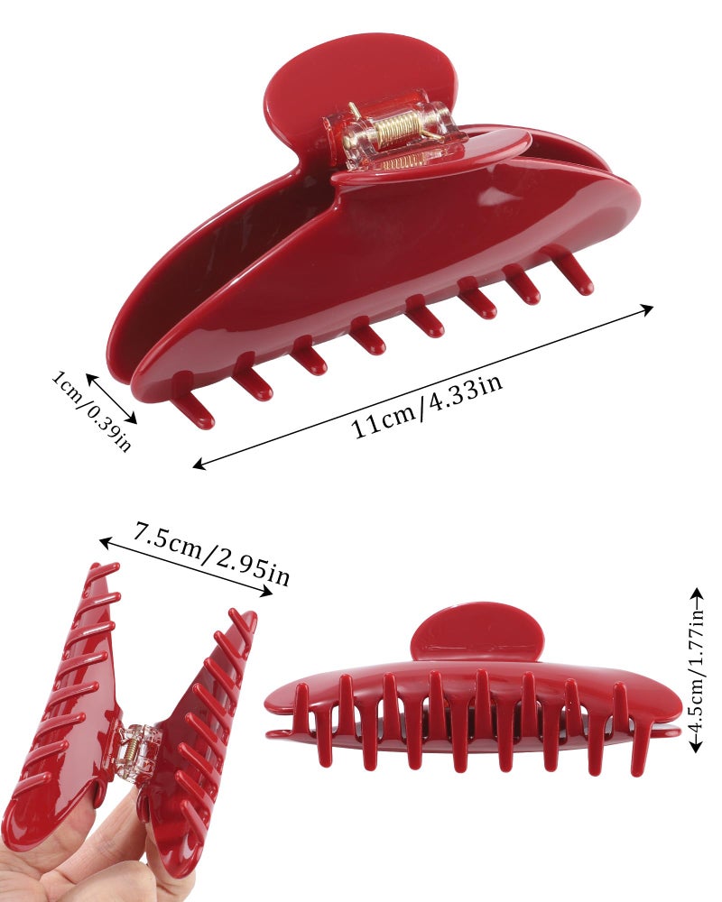 HAIMEIKANG Large Acetate 4 Inch Hair Claw Clip for Women - French Style Hair Claws for Thick Hair with Non-Slip Teeth, Hair Accessories for Updos, Buns & Ponytails - Image 3