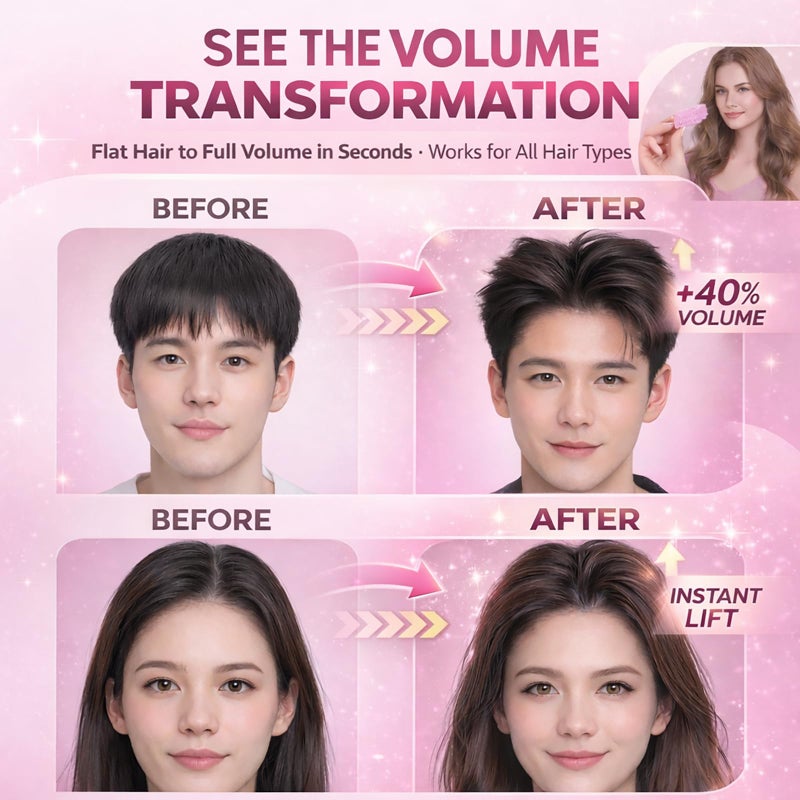 Wonglea Hair Volume Clip 2 Pack for Fluffy Hairstyles, No-Crease Hair Volumizing Clip Comb, Root Lifting Volume Booster Tool for Full, High Crown Look, Ideal for Blow-Dry Styling for Men & Women - Image 3