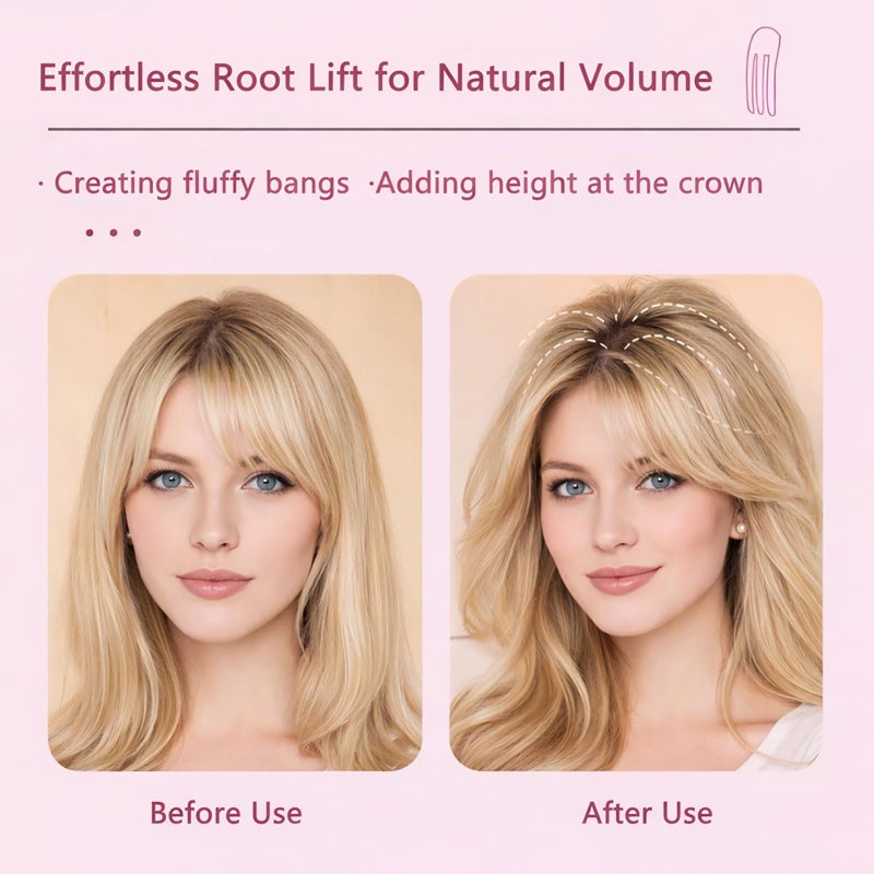 Wonglea Hair Volume Clip 2 Pack for Fluffy Hairstyles, No-Crease Hair Volumizing Clip Comb, Root Lifting Volume Booster Tool for Full, High Crown Look, Ideal for Blow-Dry Styling for Men & Women - Image 2