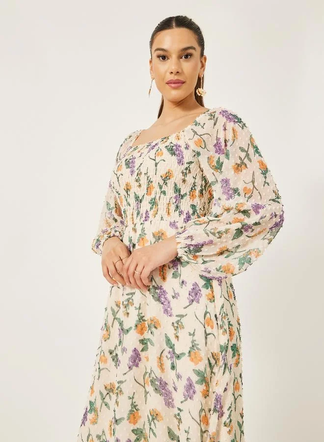 Styli Floral Chiffon Dress