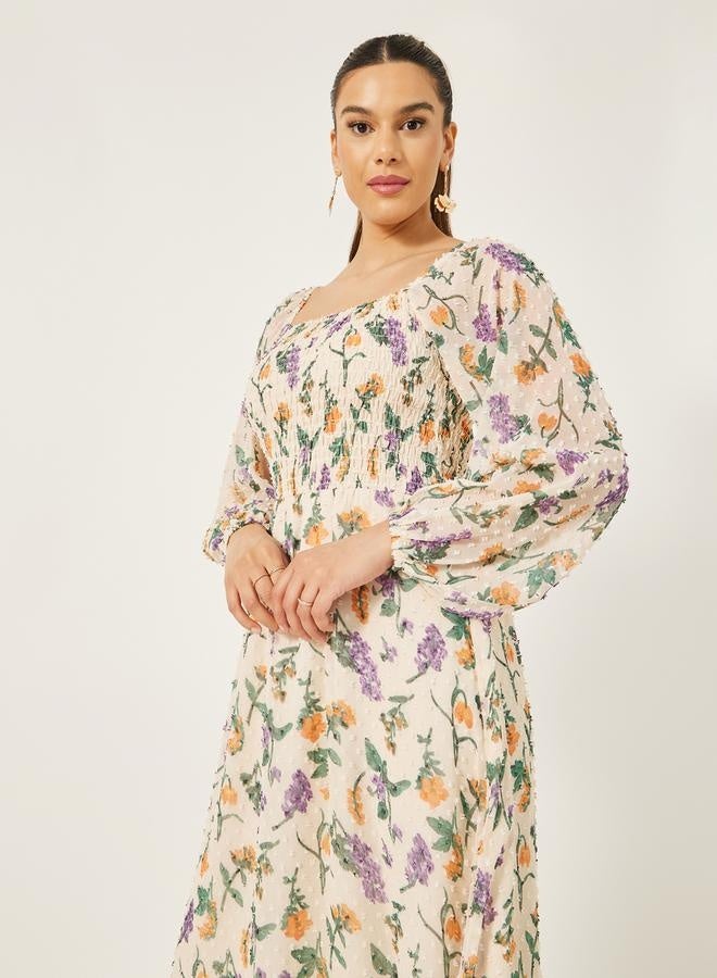 ستايلي فستان شيفون مزين بالزهور - Image 3