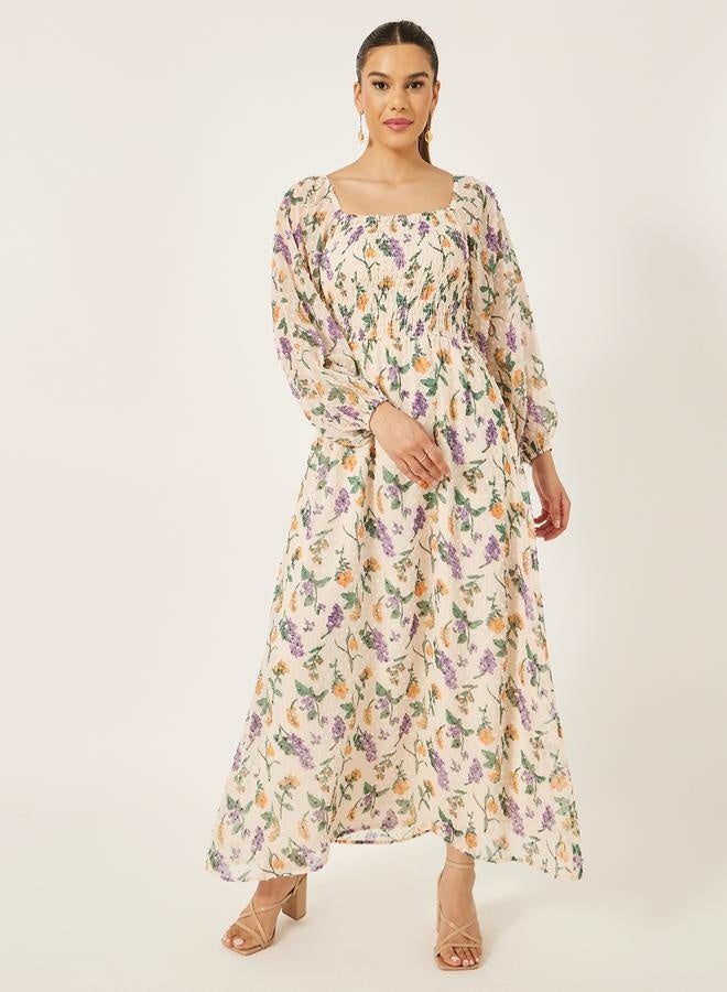 ستايلي فستان شيفون مزين بالزهور - Image 2