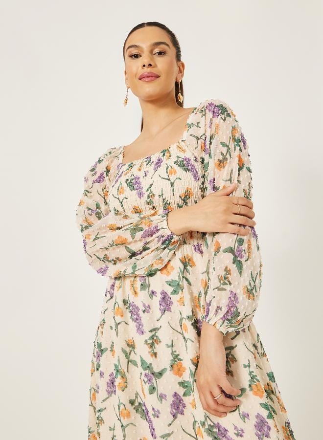 ستايلي فستان شيفون مزين بالزهور - Image 4