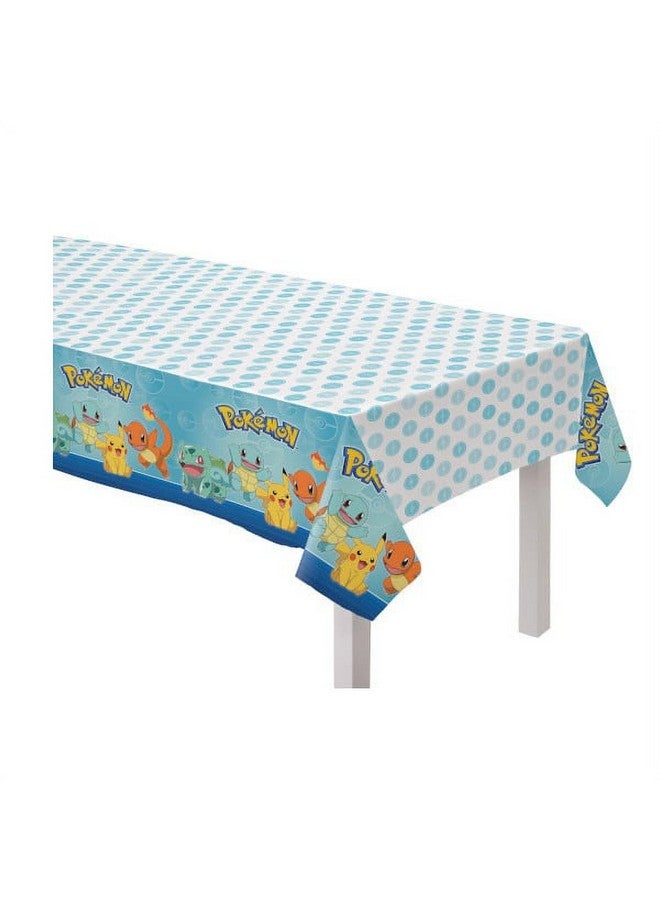 Amscan Pokemon Design Plastic Table Cover - 52' x 96' | Multicolor | 1 Pc - Image 1