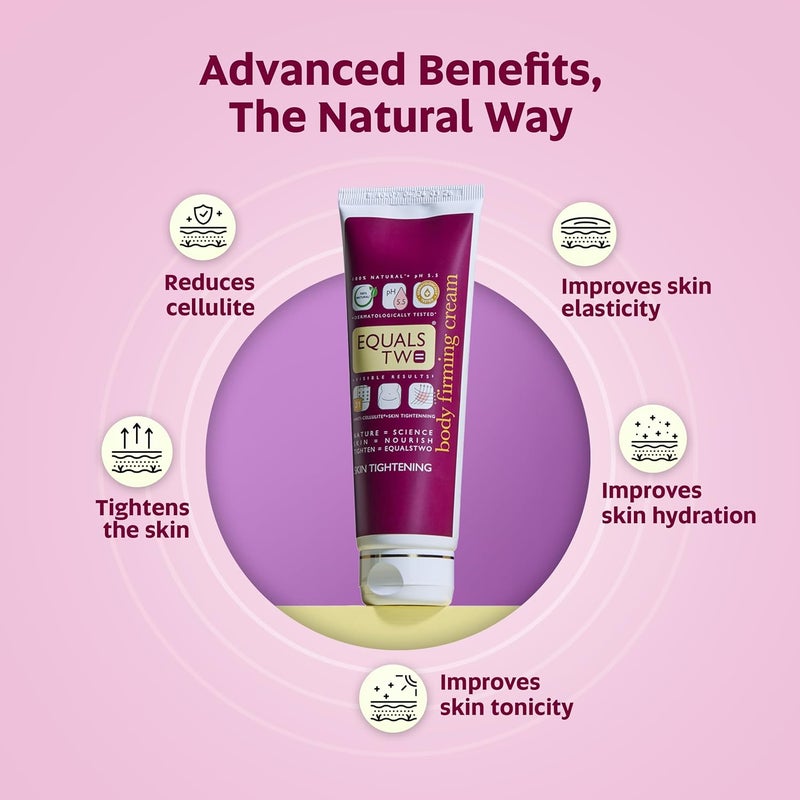EQUALSTWO EQUALSTWO Body Firming Cream AntiCellulite Cream for Skin Tightening  Elasticity Enriched with Vitamin C Shea Butter Logan Fruit  Lotus Flower Extract PH 55 Dermatologically Tested 100ml Pack 2  - Image 5