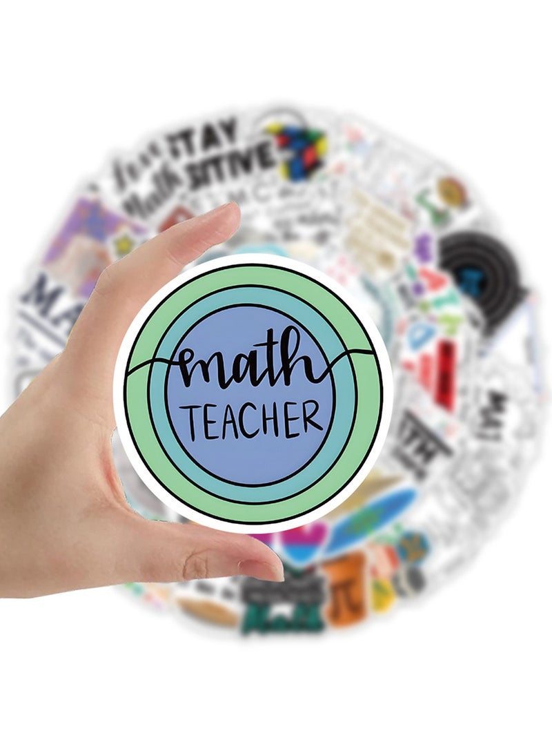 50Pcs Math Stickers, Funny Math Cartoon Stickers for Student Vinyl Waterproof Stickers for Water Bottle Laptop Luggage Skateboard Snowboard Guitar Gifts for Teens Girls Kids Adult - Image 3