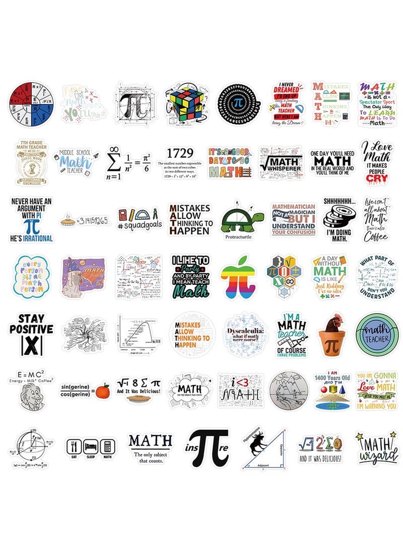 50Pcs Math Stickers, Funny Math Cartoon Stickers for Student Vinyl Waterproof Stickers for Water Bottle Laptop Luggage Skateboard Snowboard Guitar Gifts for Teens Girls Kids Adult - Image 4