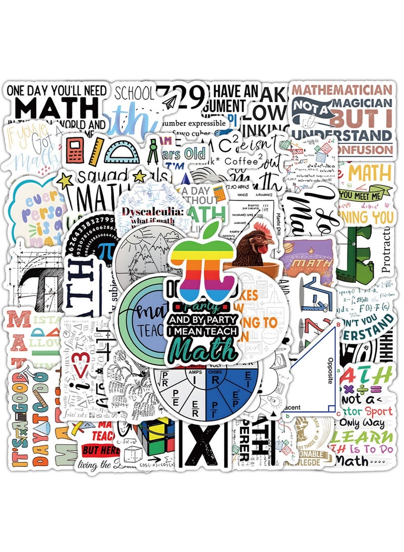 50Pcs Math Stickers, Funny Math Cartoon Stickers for Student Vinyl Waterproof Stickers for Water Bottle Laptop Luggage Skateboard Snowboard Guitar Gifts for Teens Girls Kids Adult - Image 5