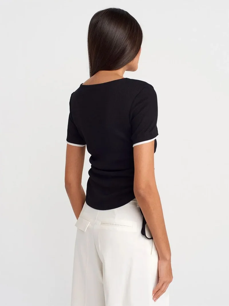 ديلفين DILVIN Women's Cotton Slim Fit Crew Neck T-Shirt
