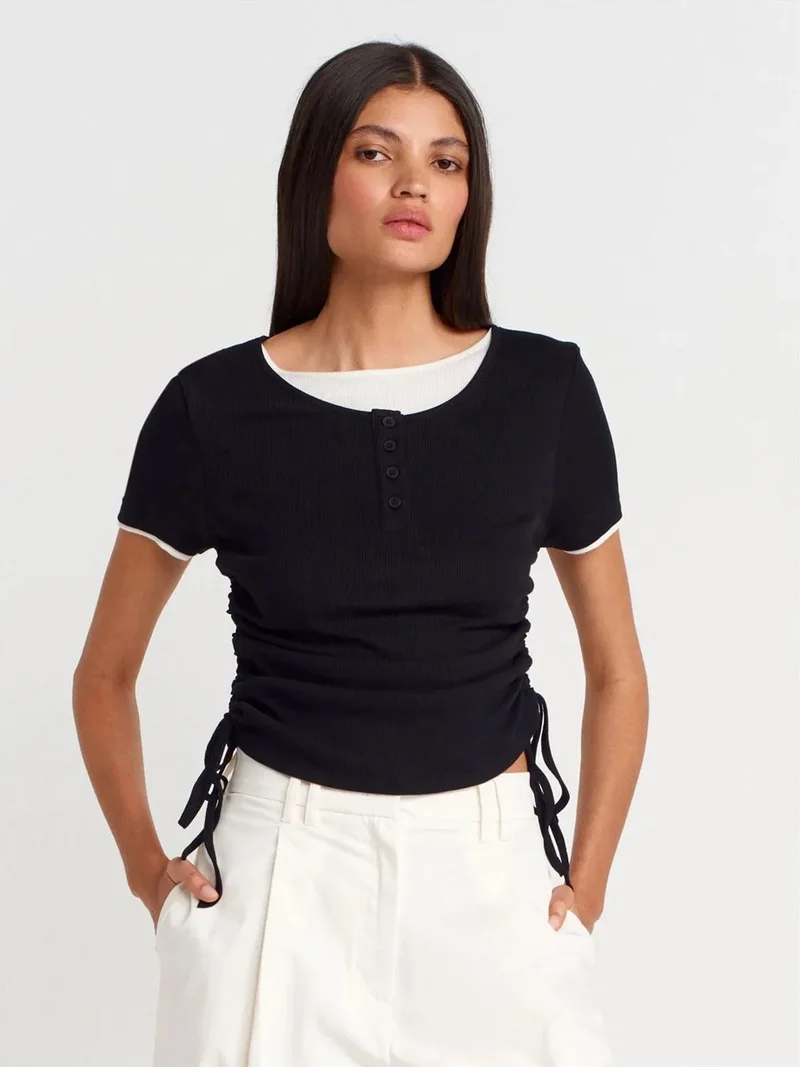 ديلفين DILVIN Women's Cotton Slim Fit Crew Neck T-Shirt