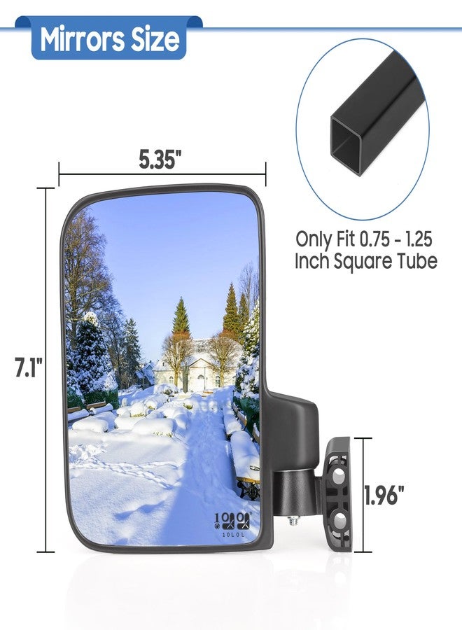 10L0L مرآة عربة الجولف 10L0L، دوران 180 درجة وقابلة للطي - مرايا زجاجية مقاومة للكسر لعربة الجولف كلوب كار EZGO وغيرها، مجموعة مرايا جانبية ومرايا رؤية خلفية بدون حفر - Image 4